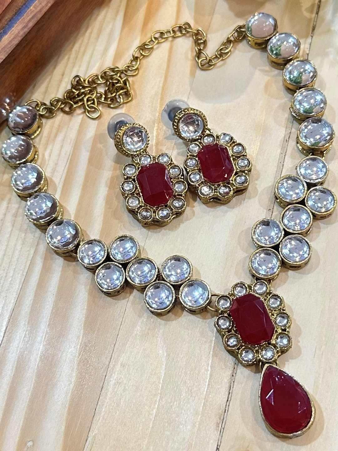 Dhivara Copper-Plated Stones-Studded Jewellery Set