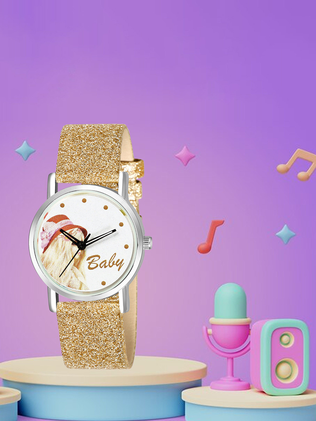 YOUNG MISSION Better Collection Girls Printed Dial & Straps Analogue Watch BT 003 GD 01