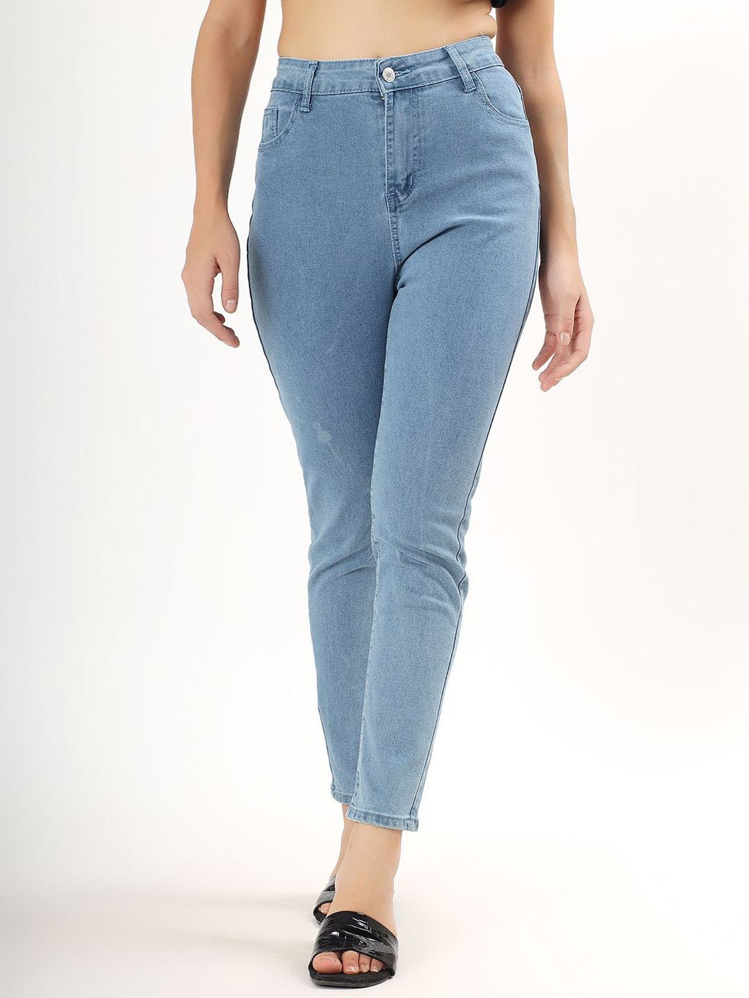 PELLE LUXUR Women Skinny Fit High-Rise Light Fade Cotton Stretchable Jeans