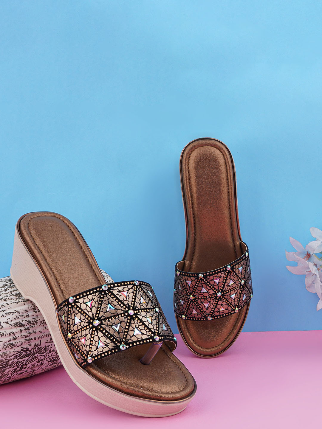 BAESD Women and Embellished Platform Sandals