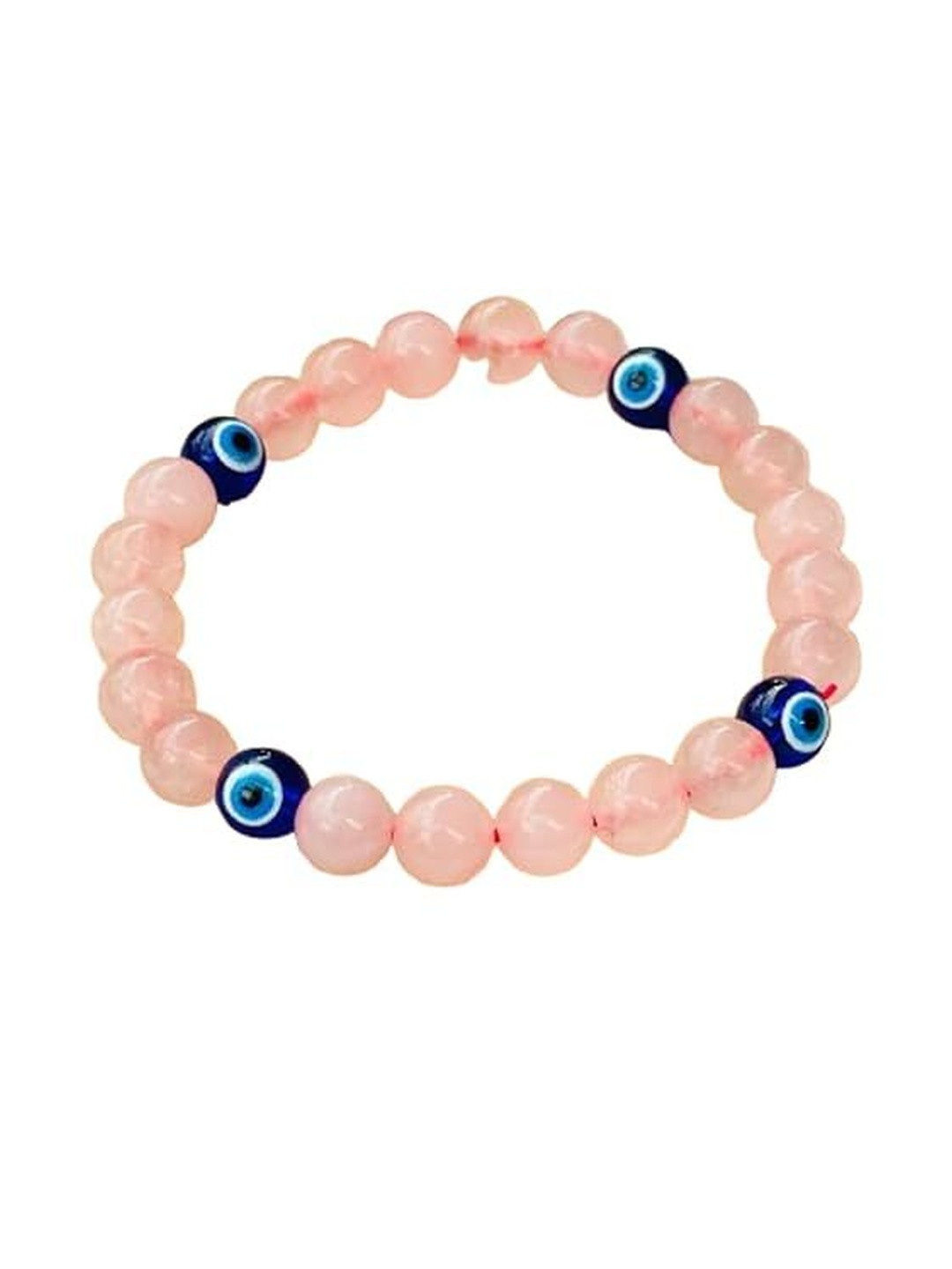 Inara Robes Women Rose Quartz Evil Eye Bracelet