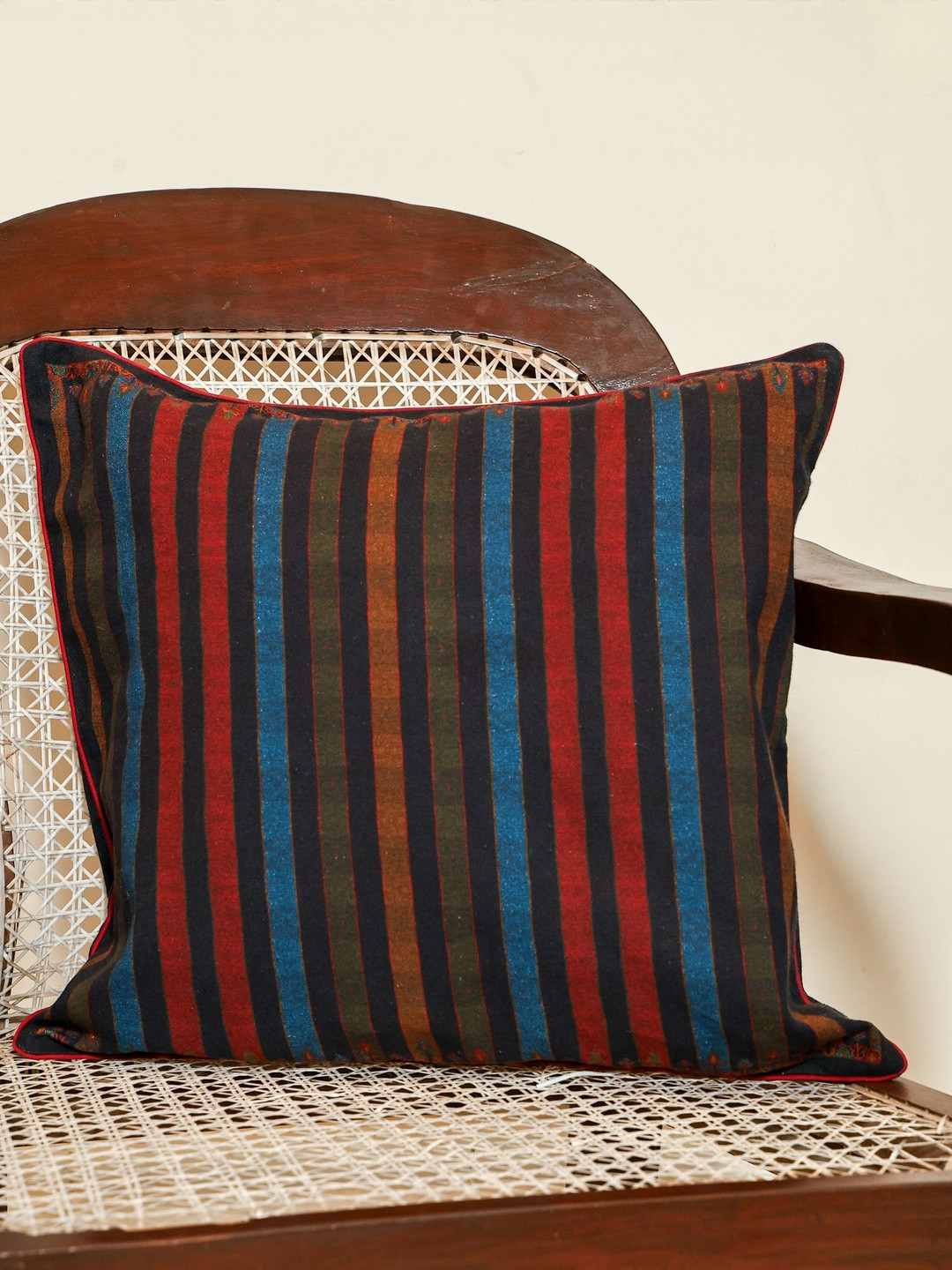 Sangria Indigo Rust Medley Square Cushion Cover