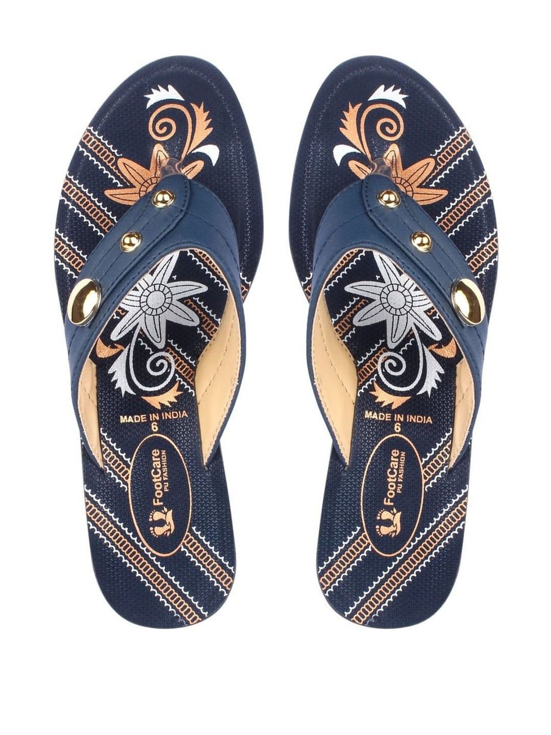 FOOT CARE Printed PU Wedge Heels