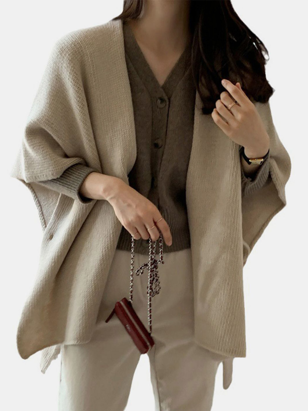 all about you Women Ribbed V-Neck Cotton Sweaters