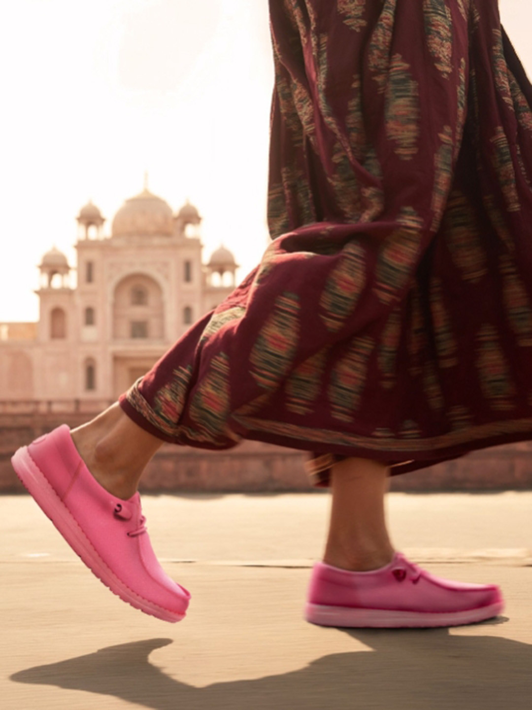 HEYDUDE Women Wendy Funk Mono Woven Design Slip-on Stretch-Lace Sneakers