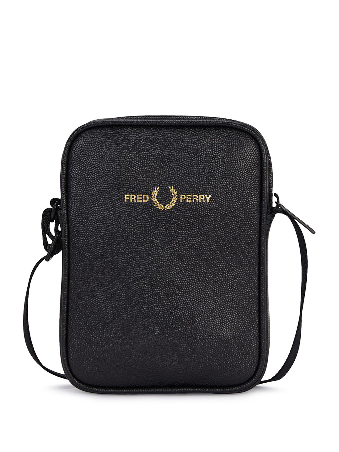 Fred Perry Men Textured Leather Crossbody Sling Bag