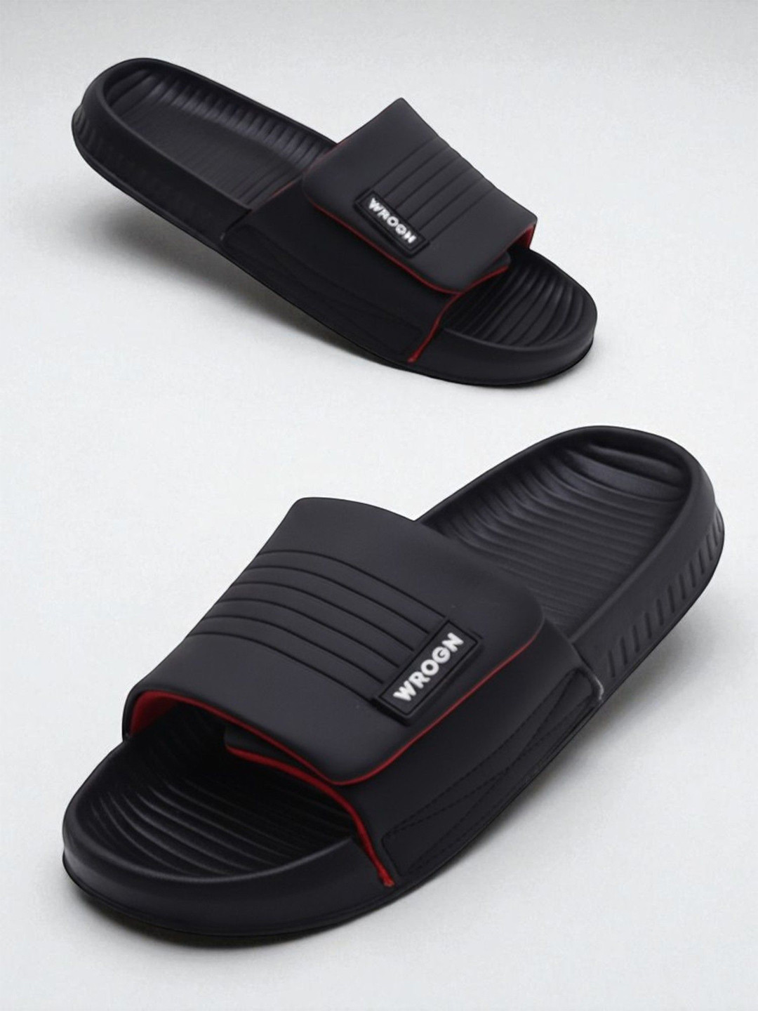 WROGN Men Solid Casual Slip-On Sliders