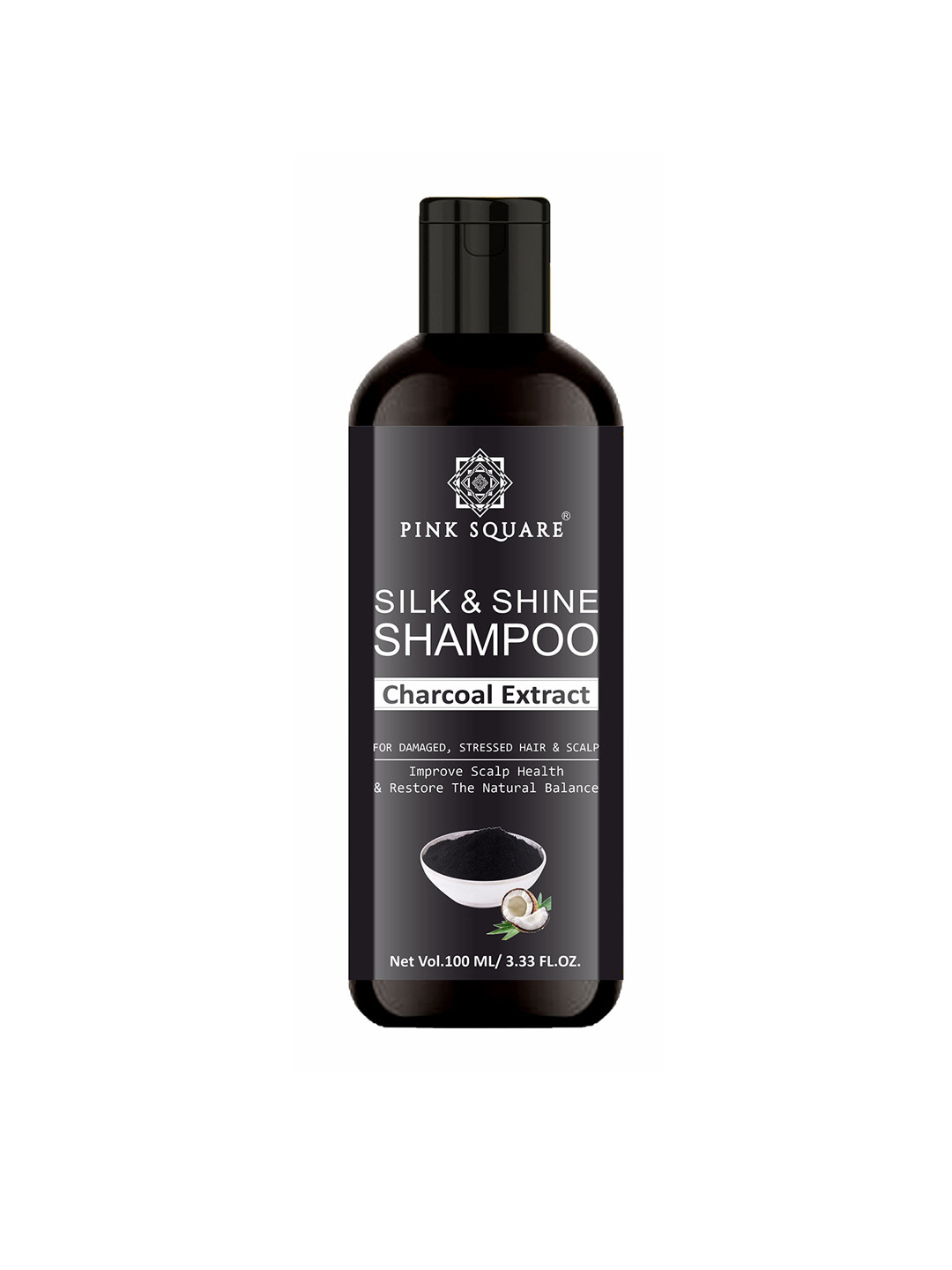 Pink Square Silk & Shine Shampoo With Charcoal Extract - 100 ml