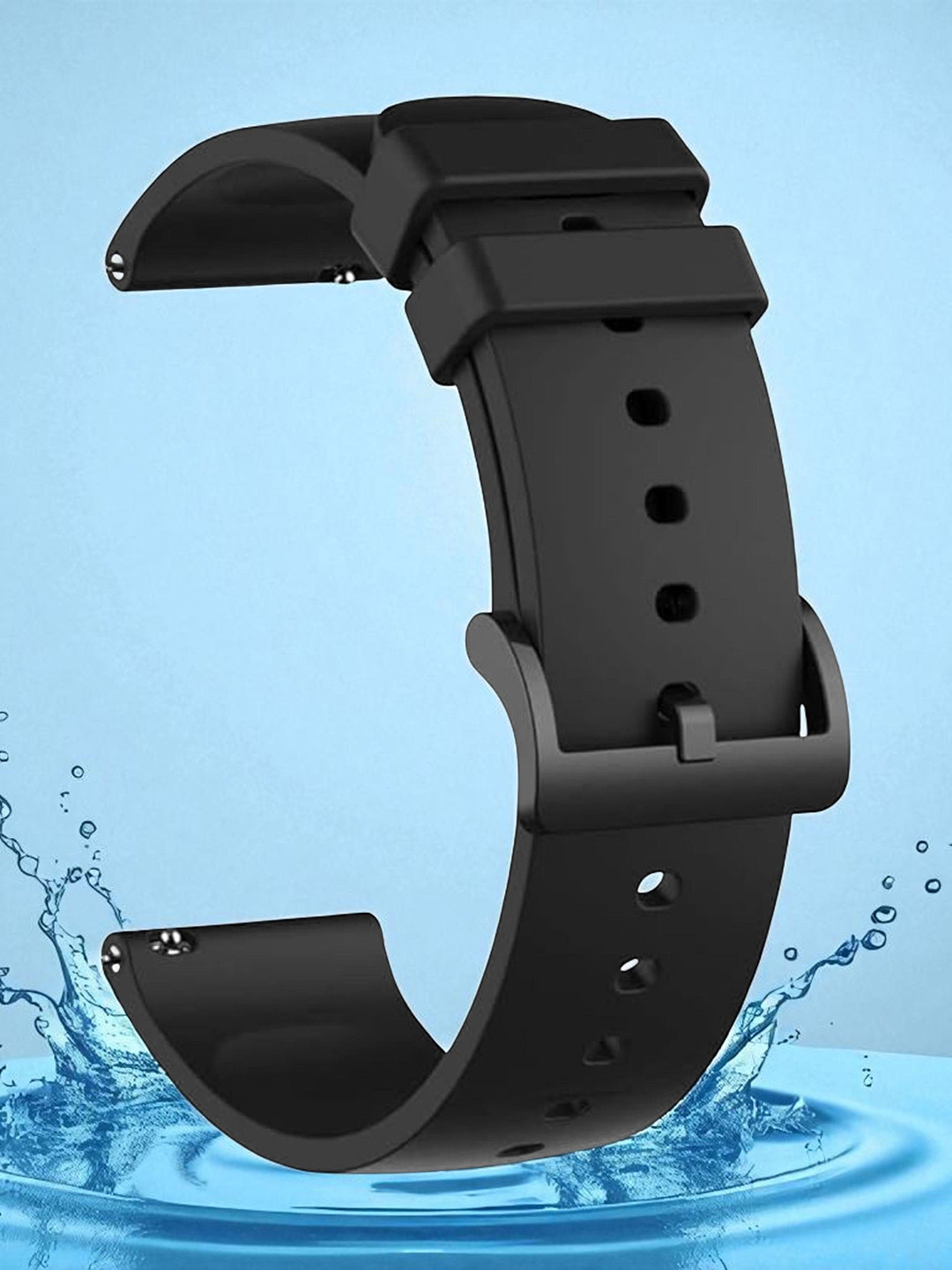 LORENZ Black Silicon Watch Strap With Buckle Lock