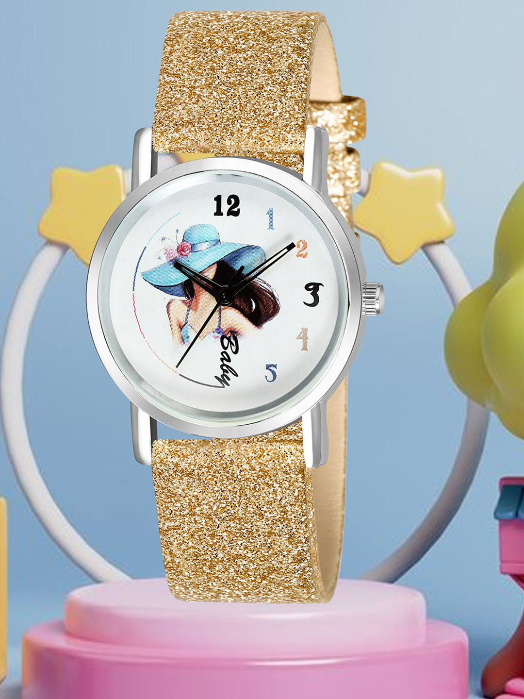 YOUNG MISSION Girls Printed Dial & Straps Analogue Watch BT 003 GD 03