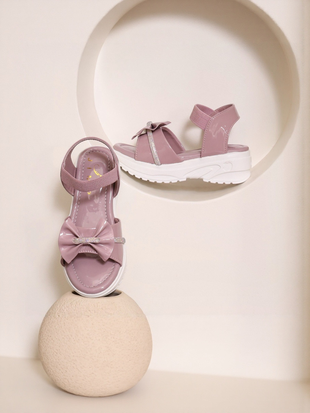 CST Lifestyle Girls Pink Bow Detail Ankle Loop Sandals