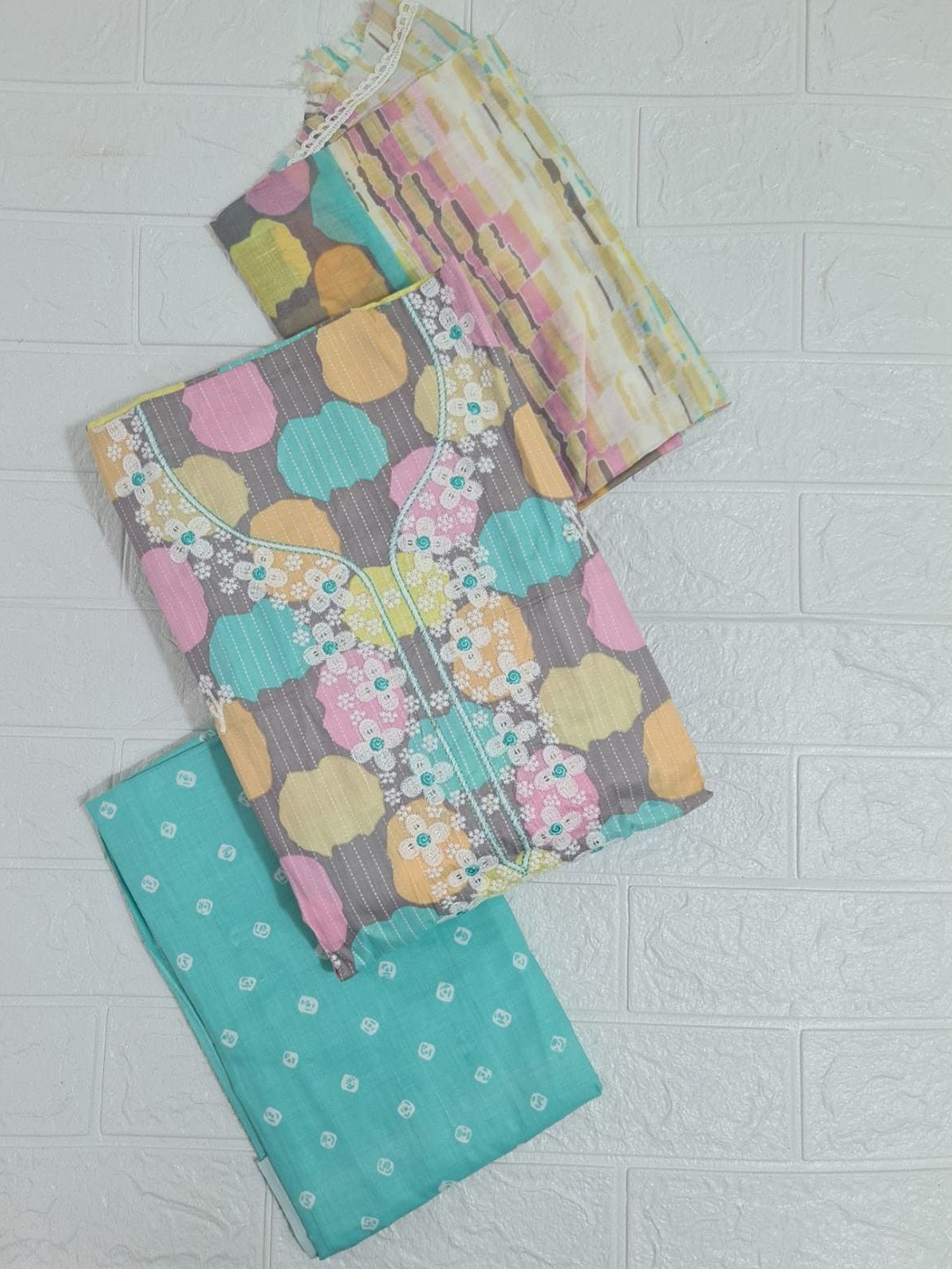 M S MODERN SUPER Floral Printed Pure Cotton Unstitched Dress Material