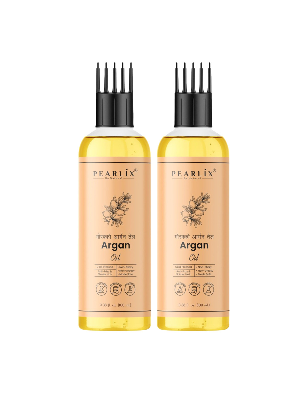 Pearlix Be Natural Set Of 2 Argan Hair Oil For Deep Nourishment & Shine - 100 ml Each