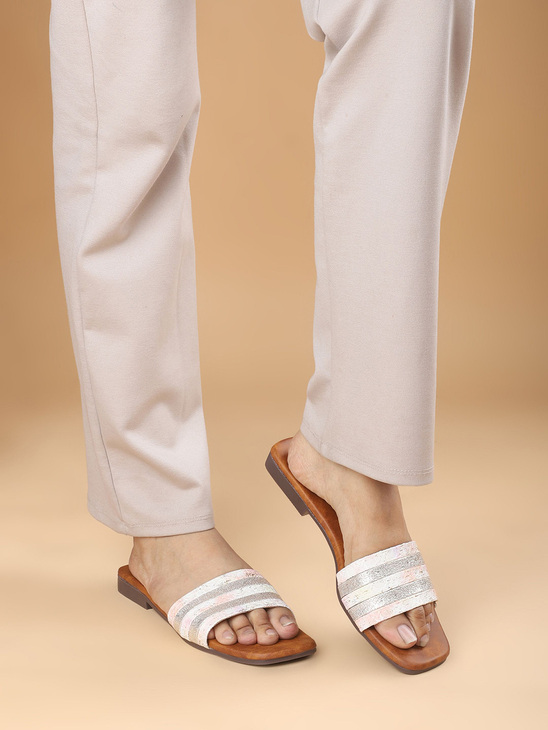 Gibelle Women Square Toe Open Toe Flats