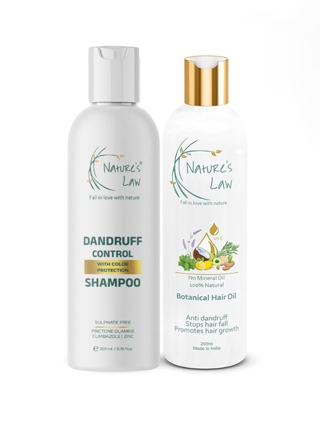 Nature's Law Set Of 2 Hair Oil & Shampoo - 200 ml Each