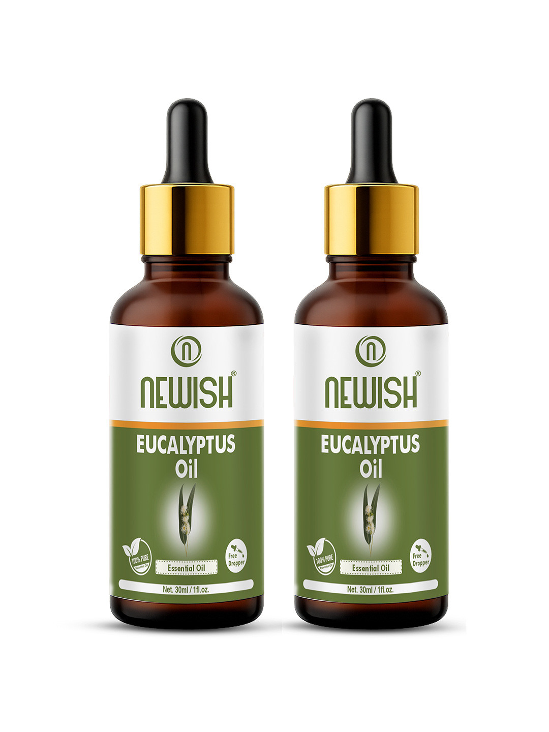 NEWISH Unisex Pack of 2 Eucalyptus Essential Oil 30 ml
