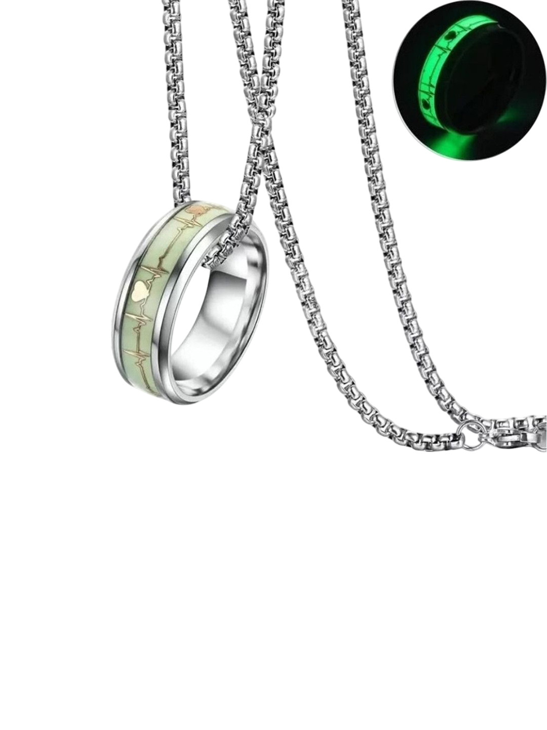 PASU FASHION Unisex Stainless Steel Circular Shaped Radium Pendant With Chain