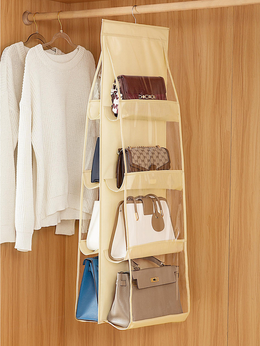 BOXJOY Beige Wardrobe Handbag Organiser