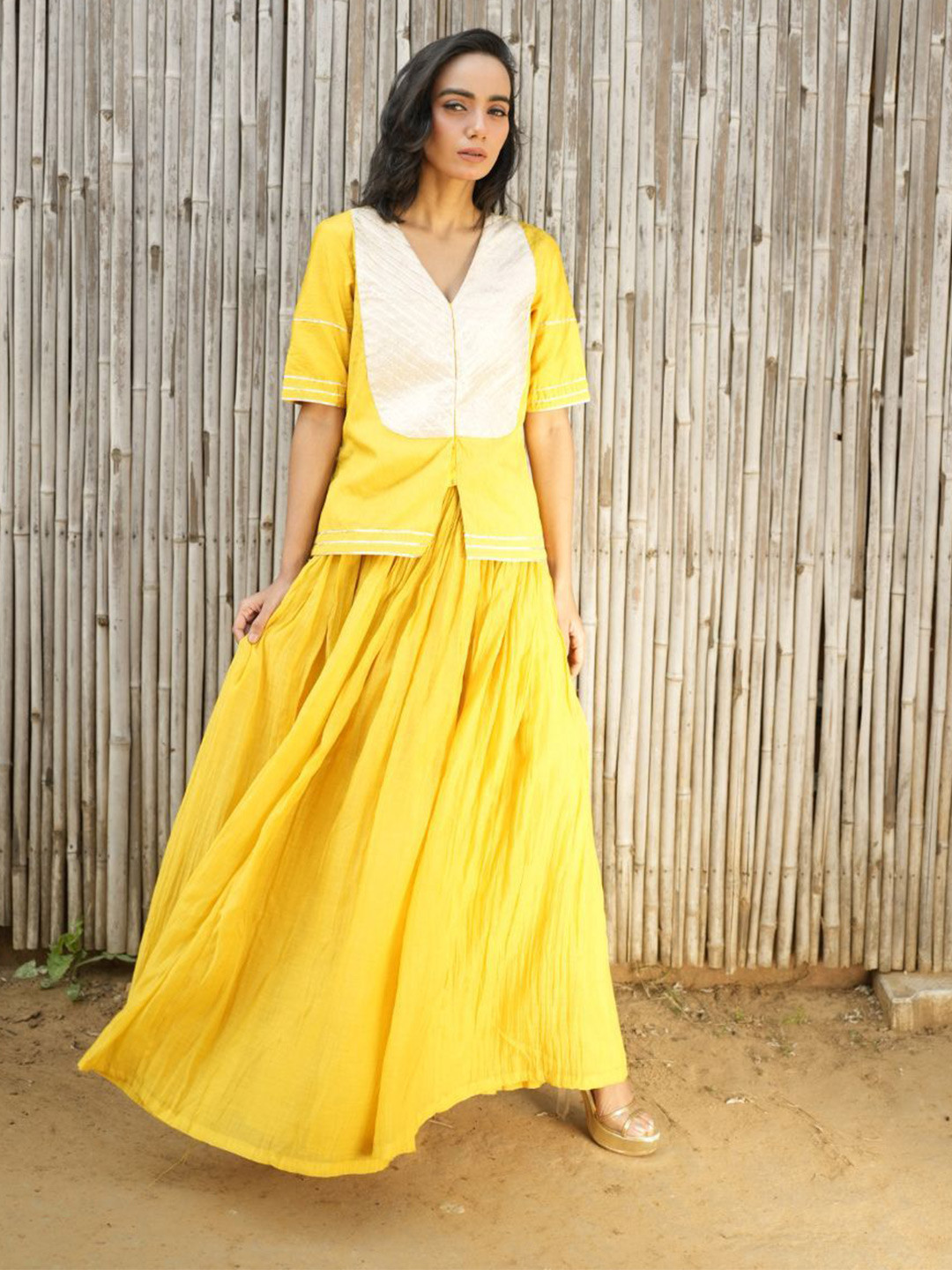 Uttaraa Ready To Wear V-Neck Lehenga & Choli