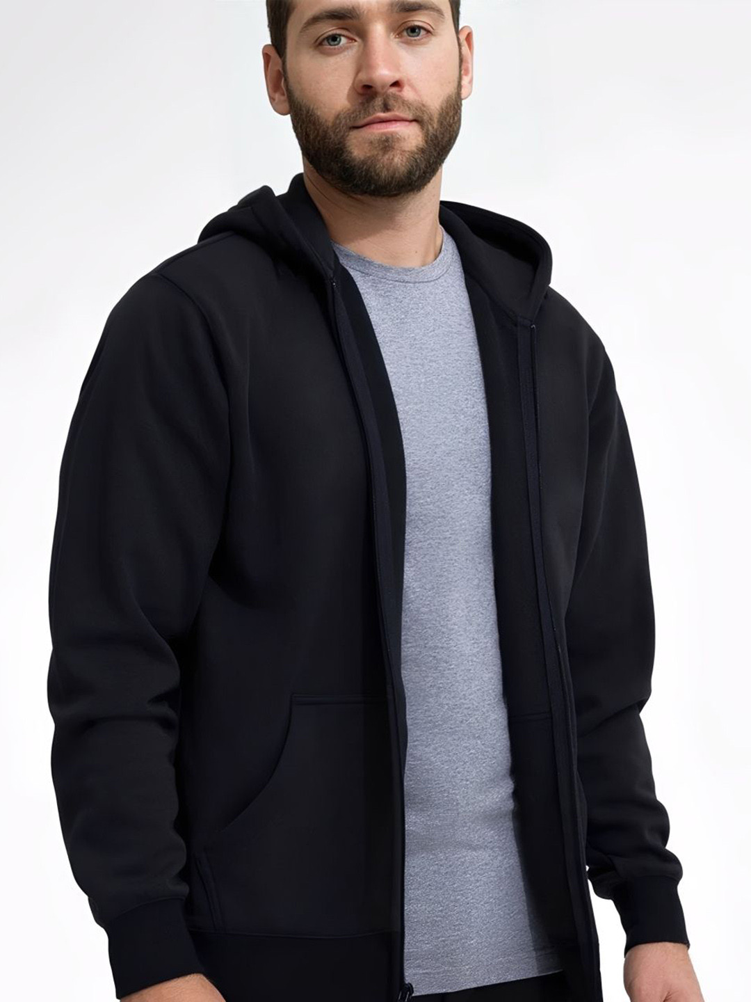 Parona Men Hooded Solid Casual Tailored Jacket