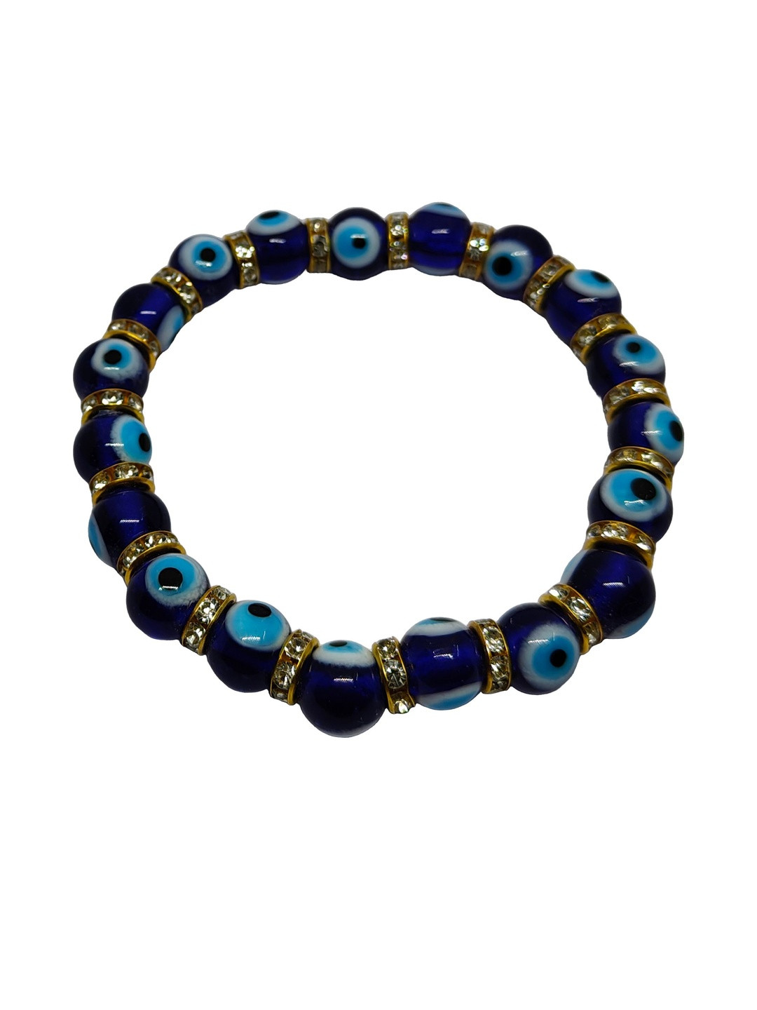 Inara Robes Women Blue Alloy Gold-Plated Evil Eye Blessing Crystal bracelet Bracelet