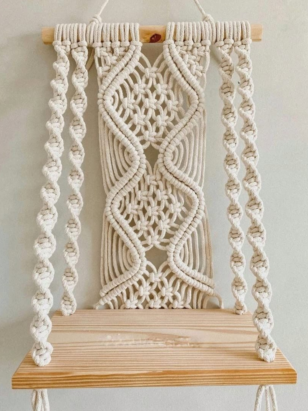 Aain White Wall Fabric Designed Hangings