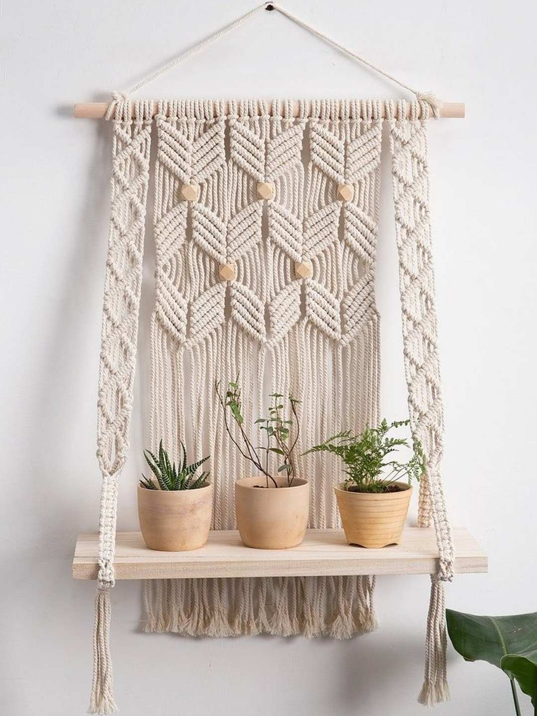 Aain Wall Hanging Home Decorations Wood & Cotton Dori