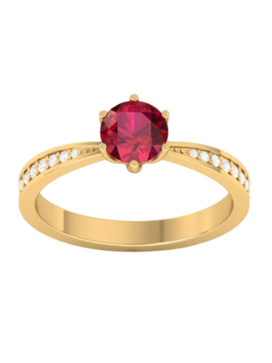 Lasmo 925 Sterling Silver 14K Gold Plated Amethyst & American Diamond Studded Finger Ring