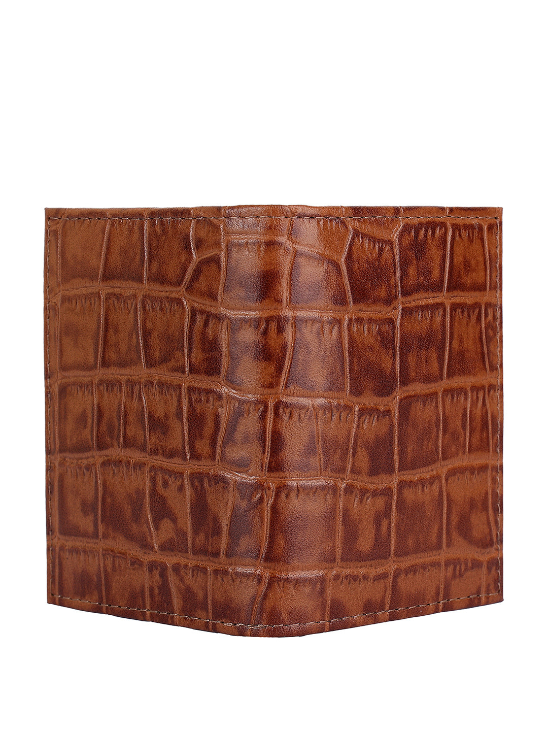 Daniel Klein Men Textured Leather Croc Two Fold Wallet