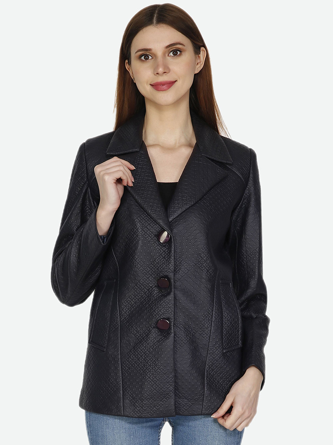HAUTEMODA Women Textured Single Breasted Trench Coats