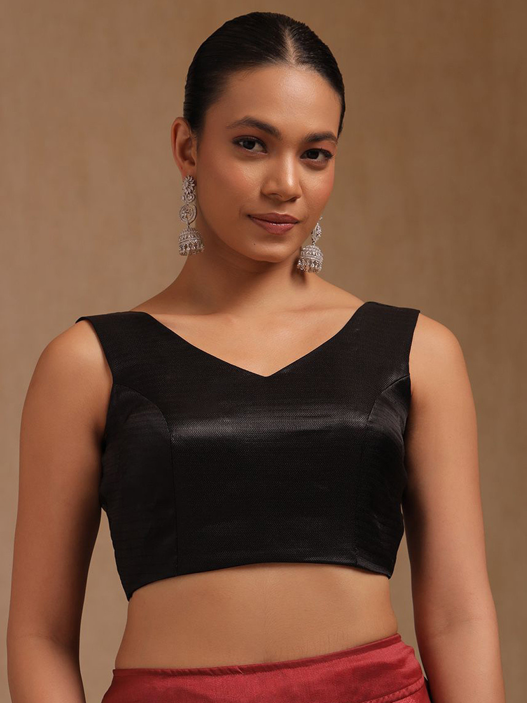 Soch Chevron Women Patterned V-Neck Padded Saree Blouse