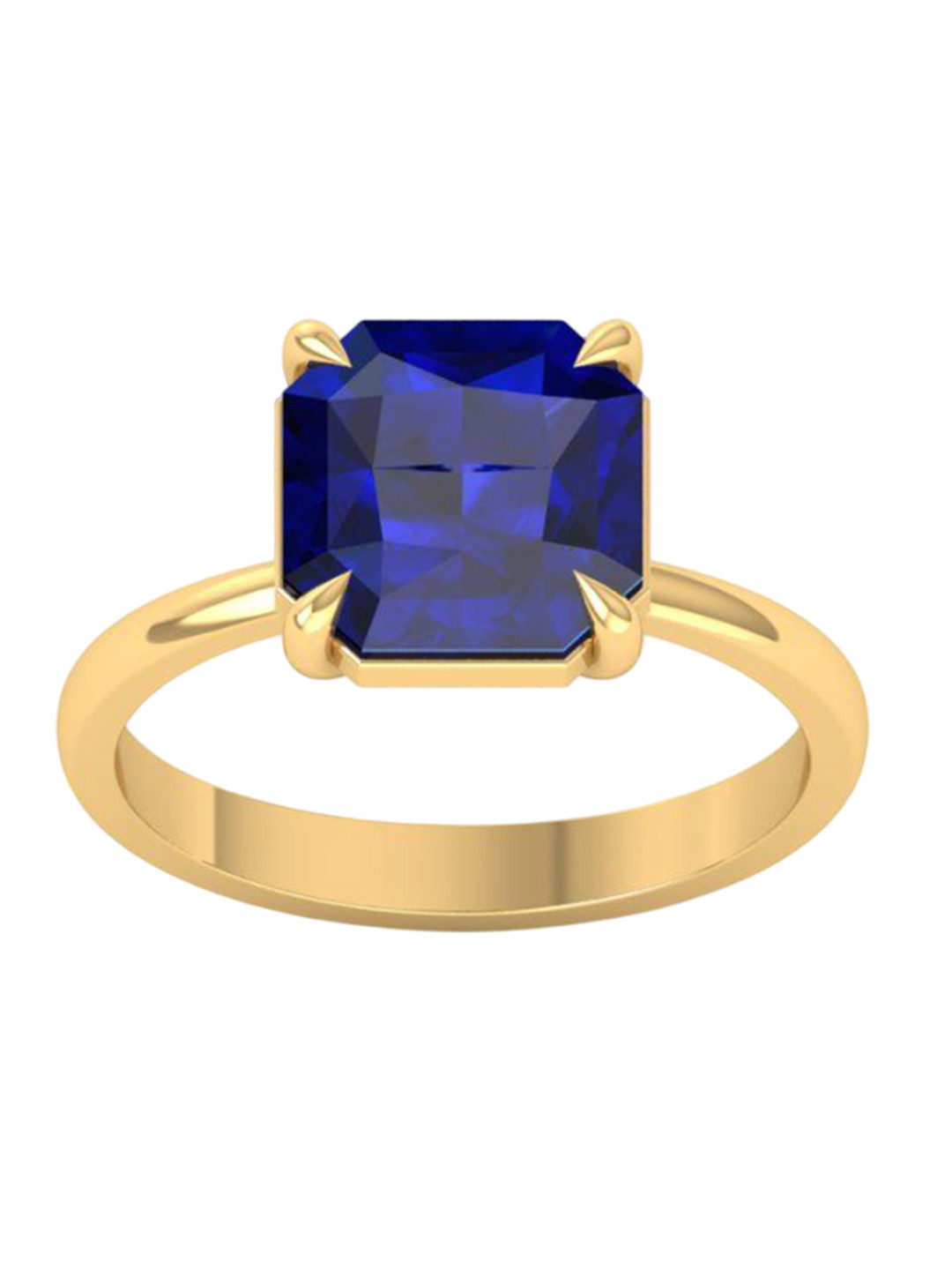 STRIKEY 925 Sterling Silver 14K Gold Plated Emerald Studded Finger Ring