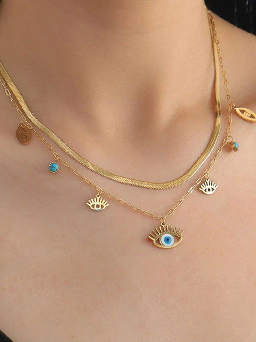MODE & MINIMAL Gold-Plated Layered Necklace