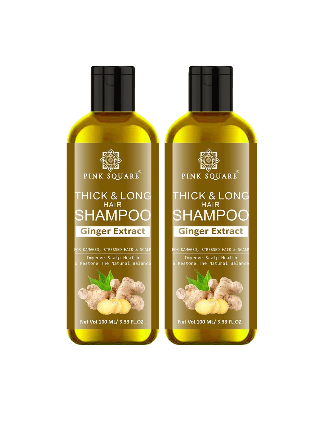 Pink Square Set Of 2 Thick & Long Hair Shampoo- 100 ml Each