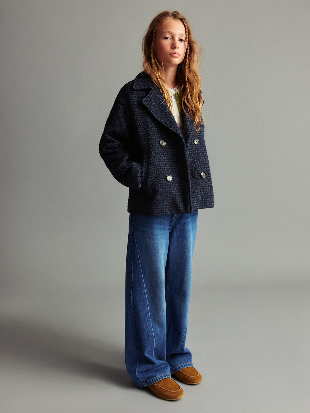 Mango Kids Girls Panelling Pure Cotton Jeans