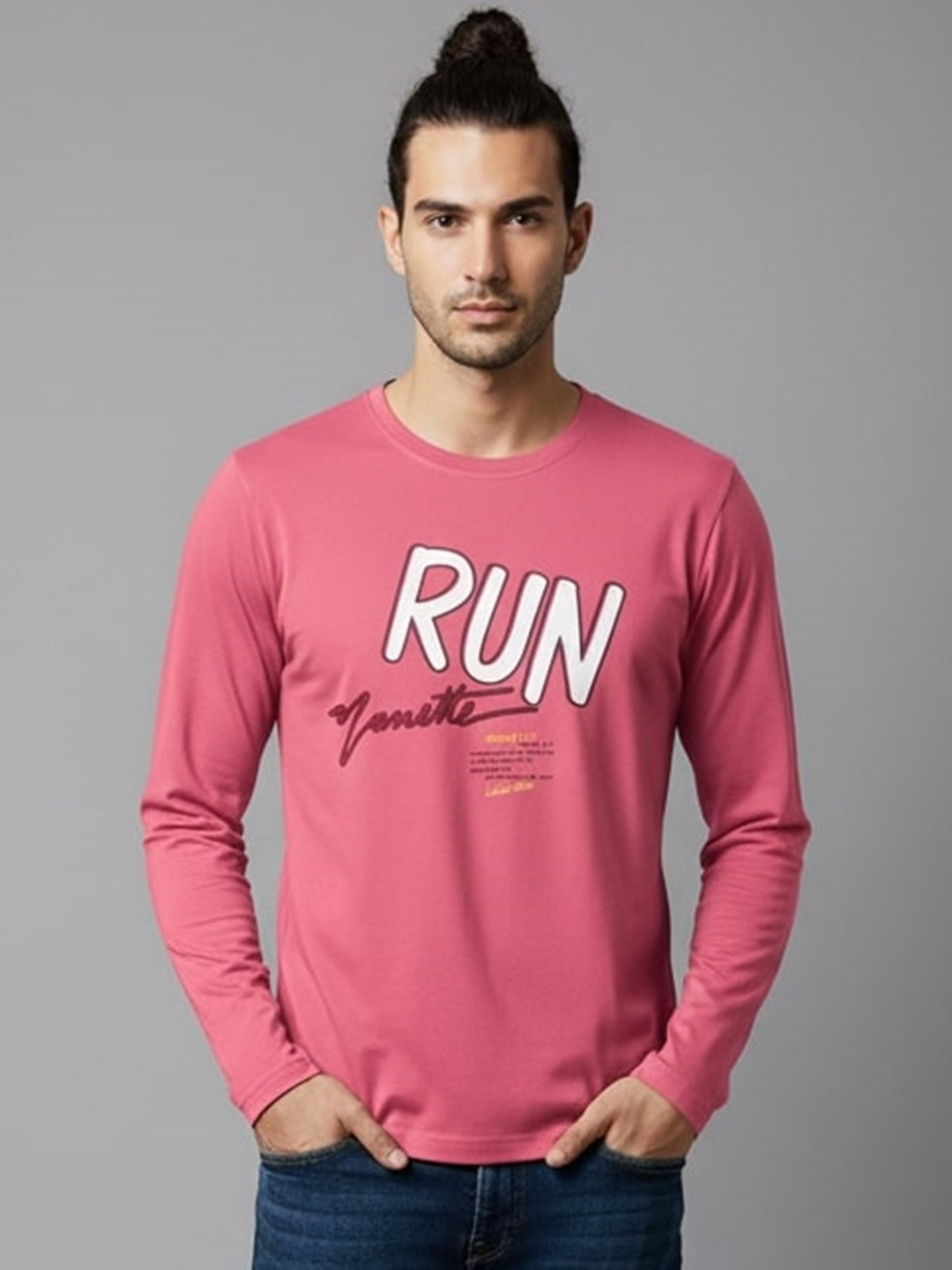 SANDPIPER Men Typography Printed Round Neck T-shirt