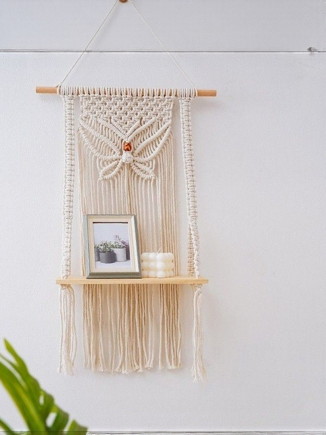 Aain White Macrame Butterfly Wall Hanging