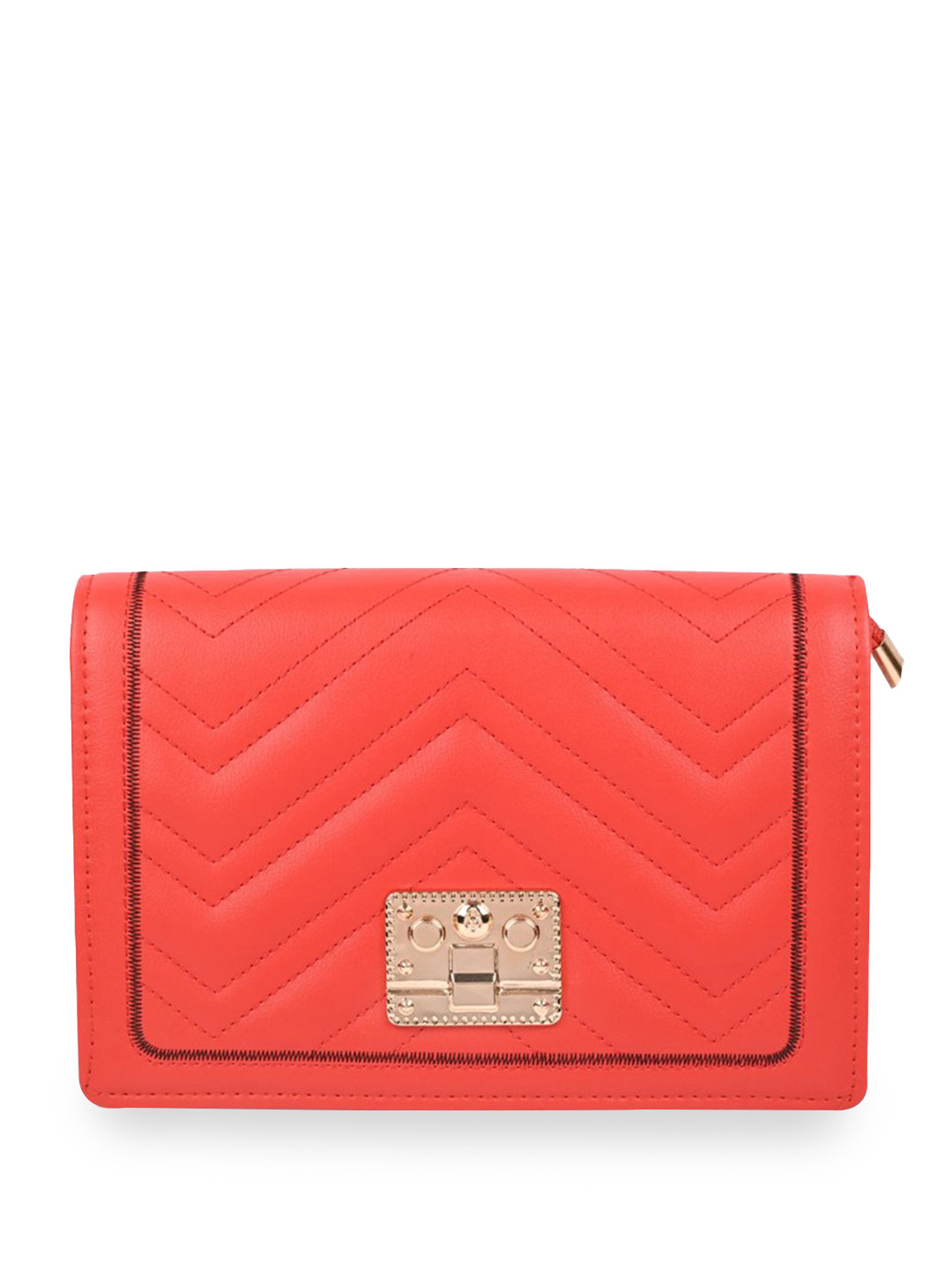 SAGEWARE Women Red Quilted PU Sling Bag