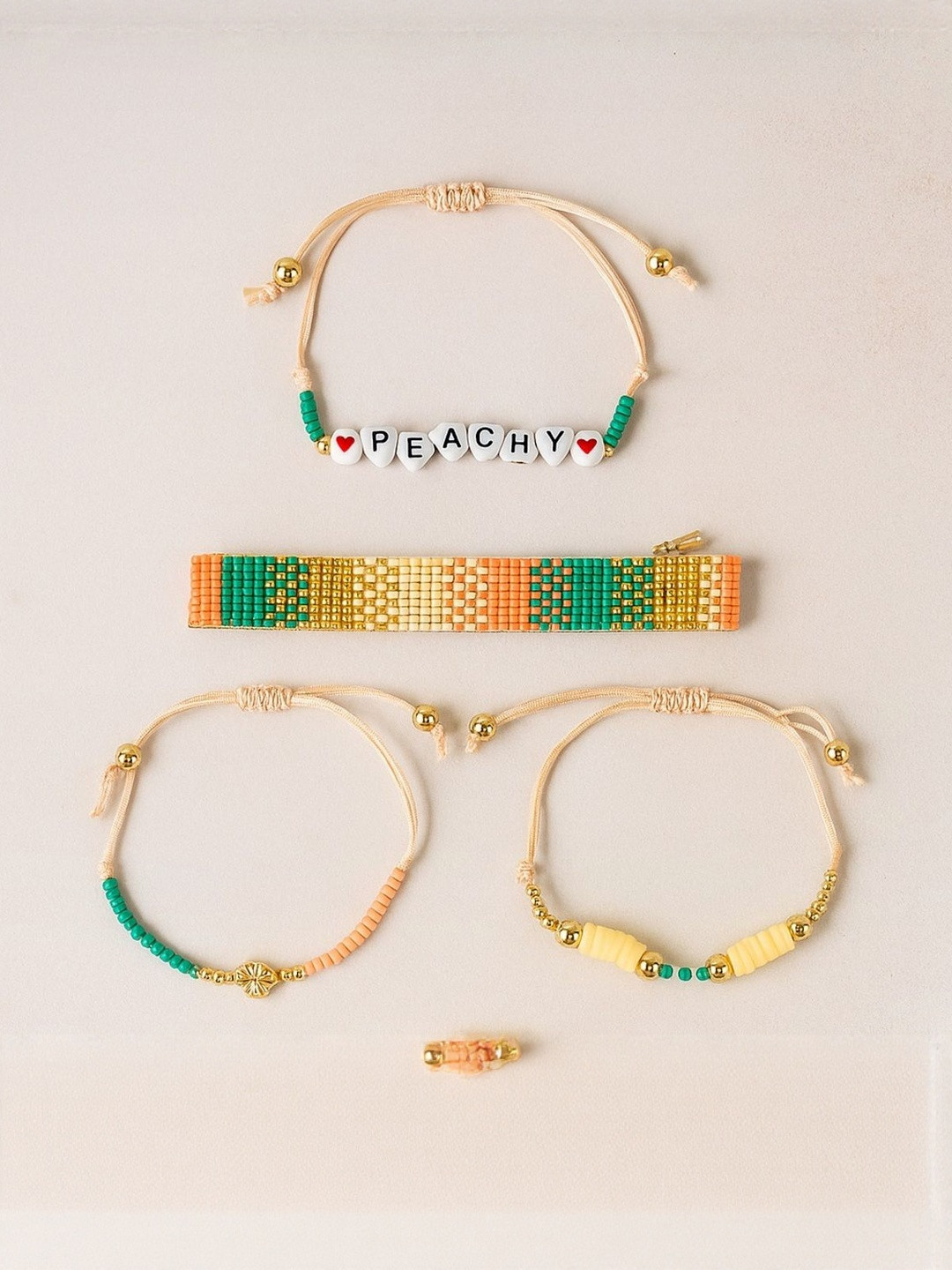 Jewelz Set Of 4 Artificial Beaded Armlet Bracelets