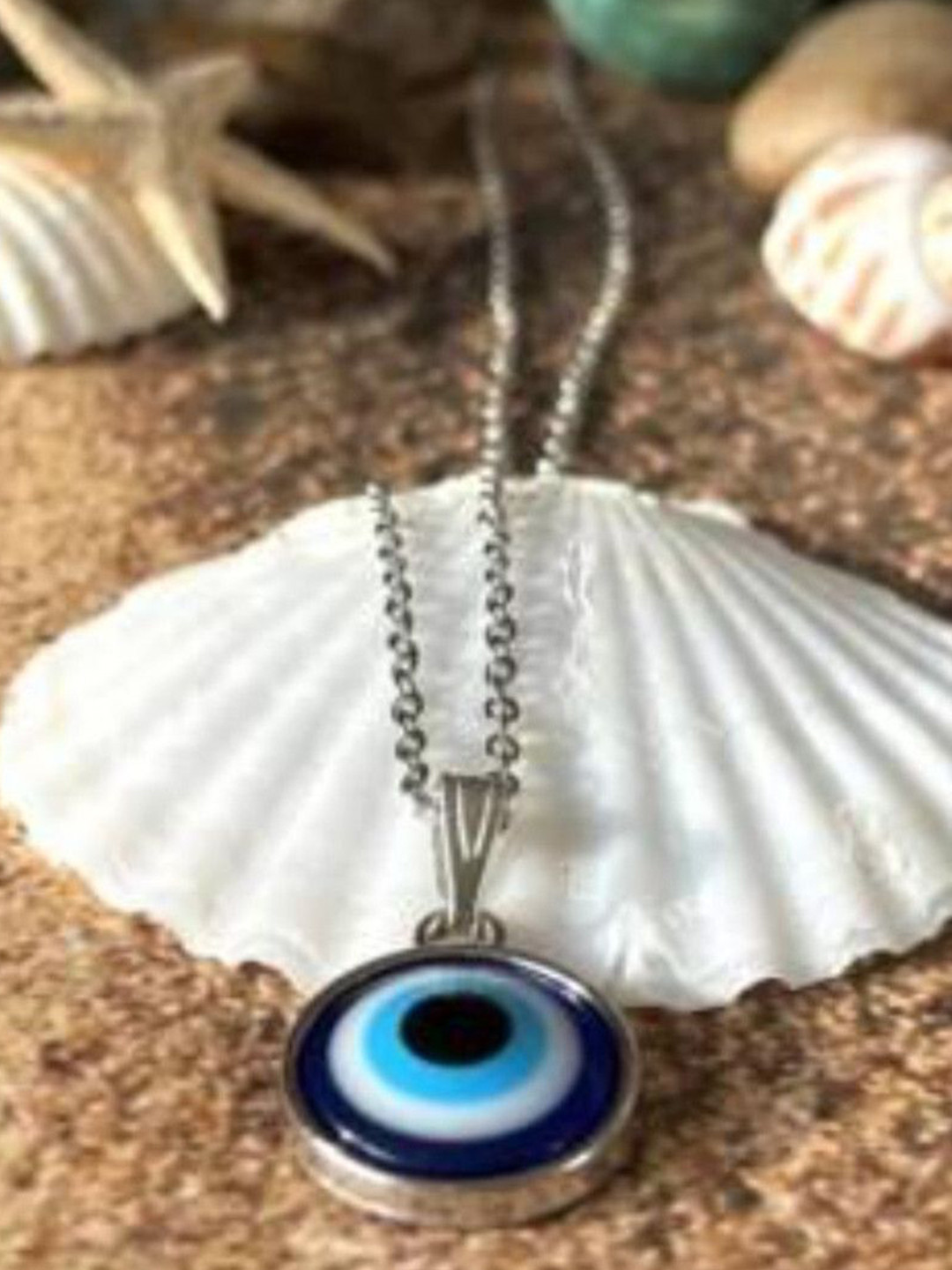 PASU FASHION Unisex Stainless Steel Evil Eye Pendant With Chain