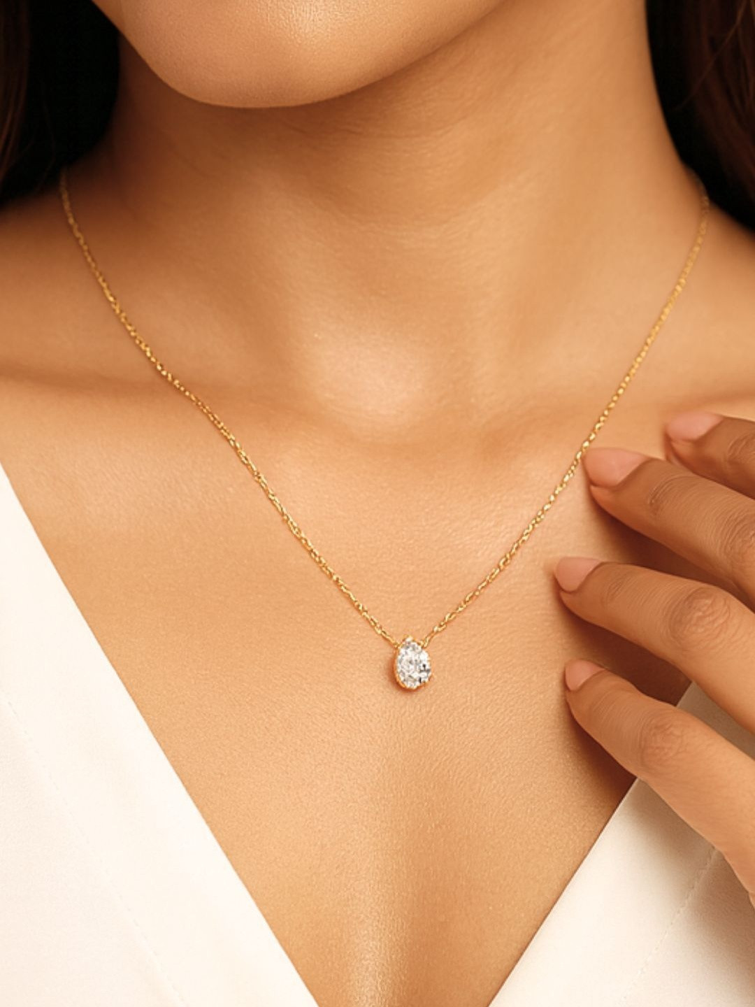 DressBerry Women Gold-Plated American Diamond Chains