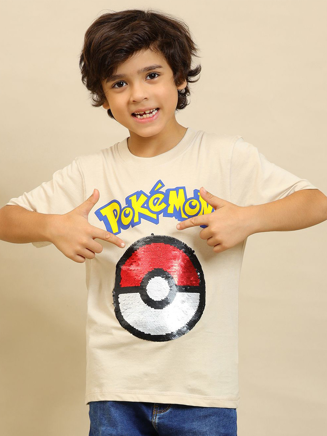 Kids Ville Boys Pokemon Graphic Printed Round Neck Cotton T-shirt