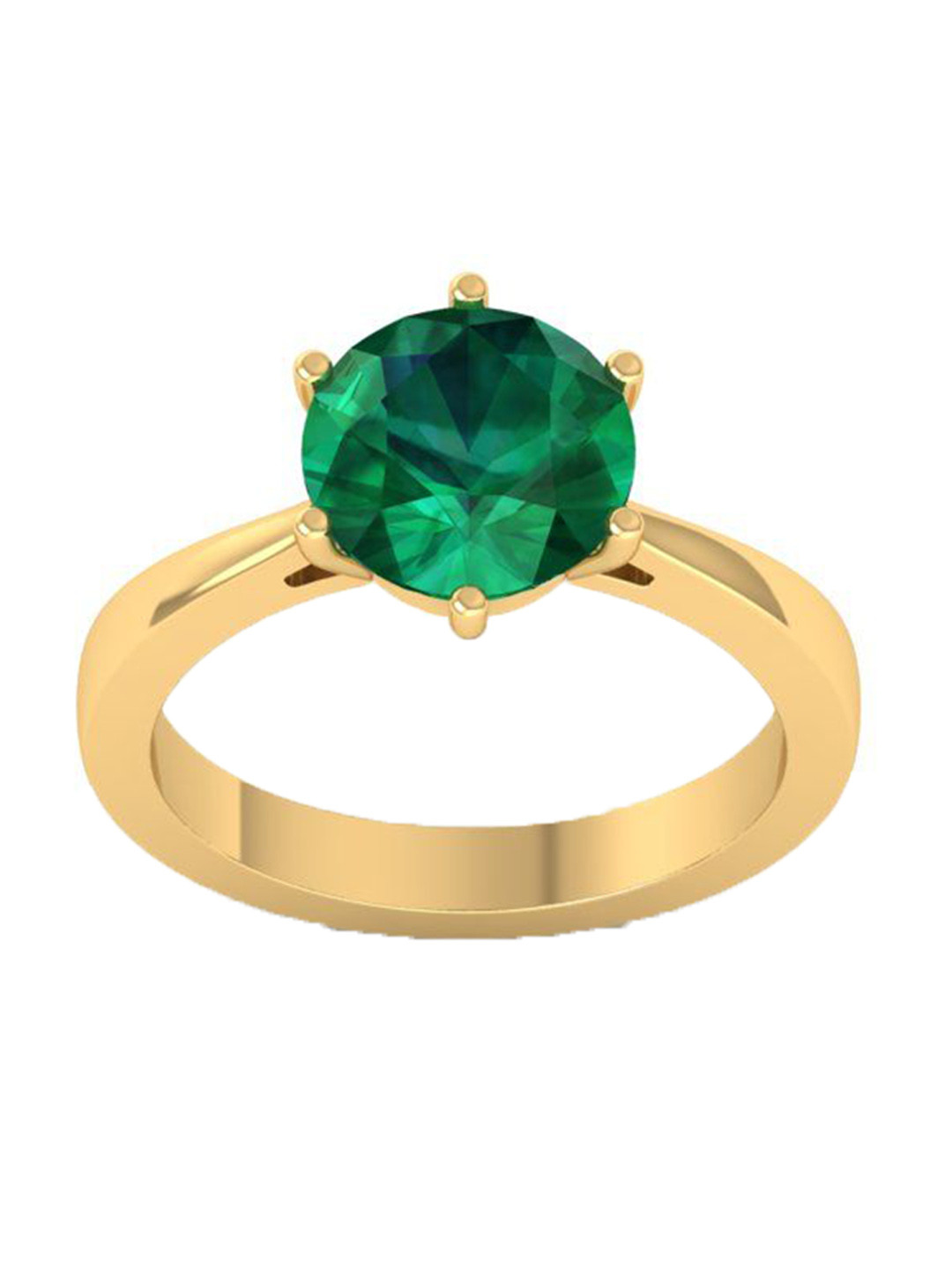 STRIKEY Sterling Silver 14 K Gold-Plated Ruby Studded Finger Ring