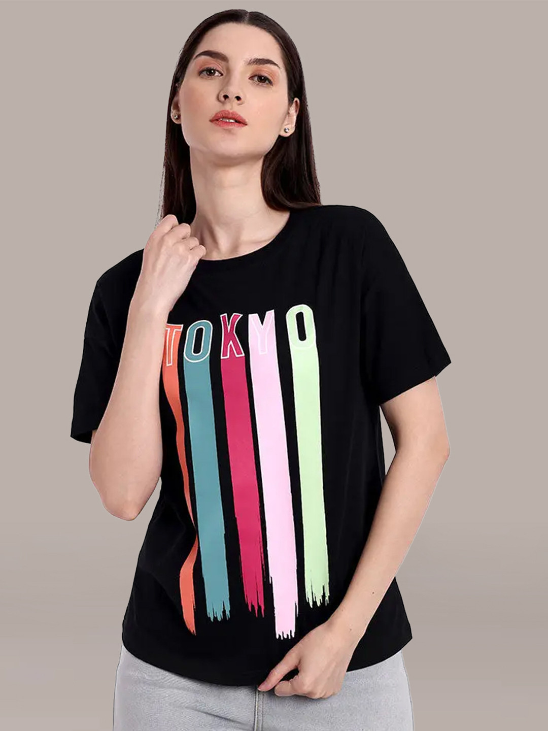 iki chic Graphic Printed Pure Cotton T-shirt