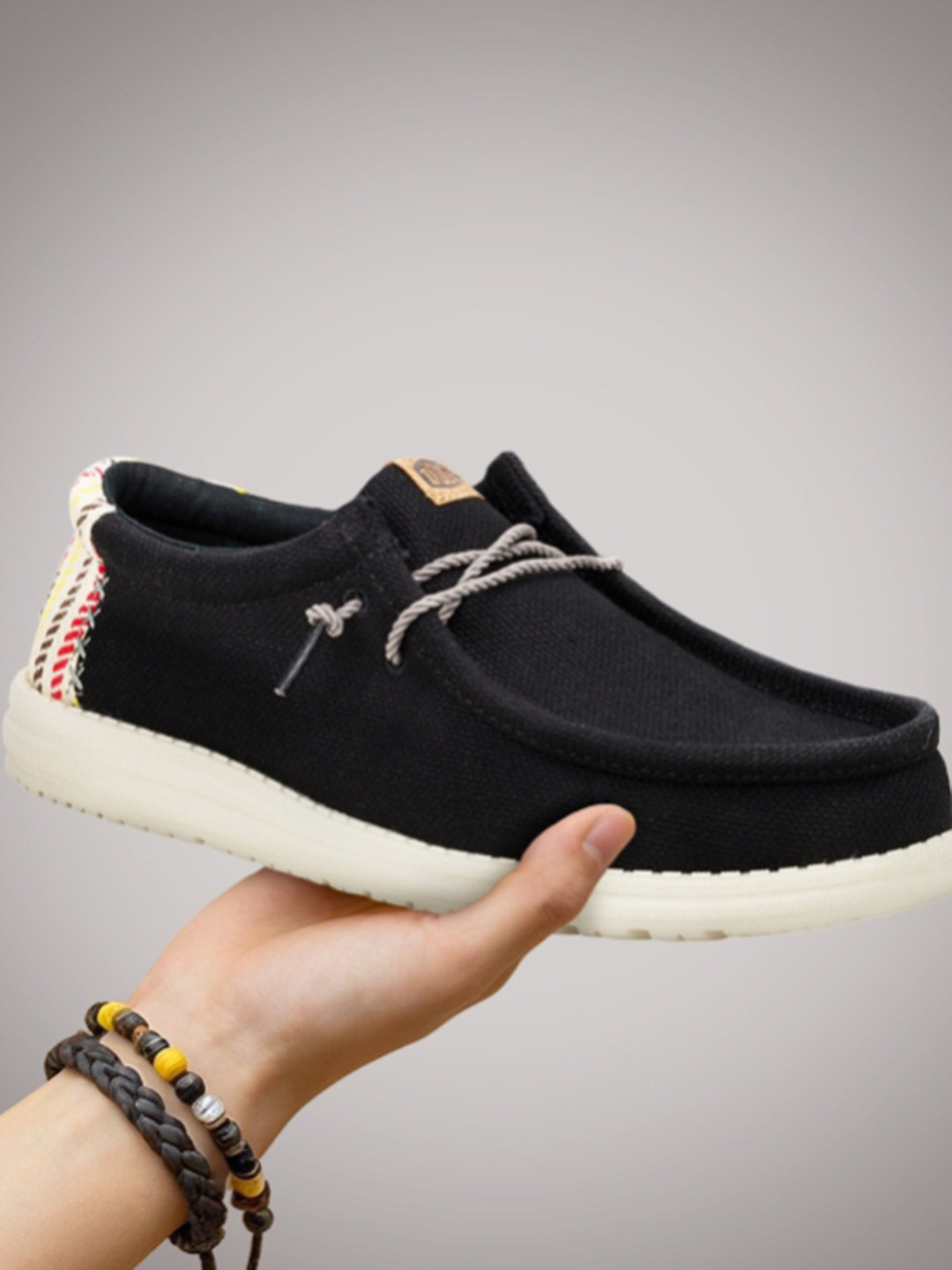 HEYDUDE Men Wally Resort Striped Slip-on Stretch-Lace Loafers