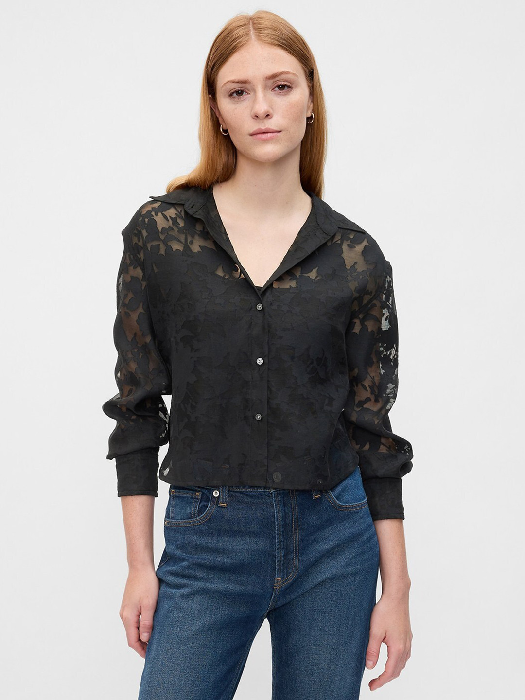 GAP Floral Sheer Casual Shirt