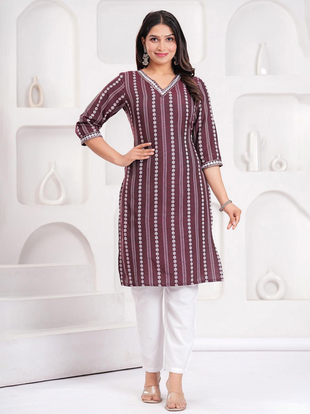 PakhiCreations Women Floral Printed Festive Cotton Straight Kurta