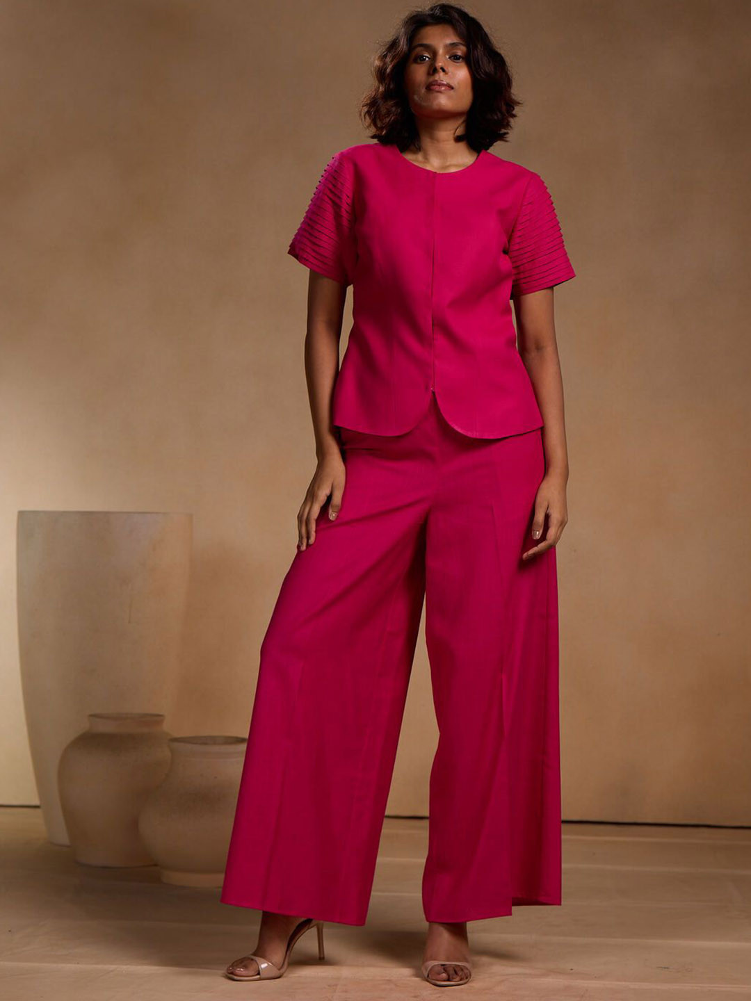 Chhaya Gandhi Design Studio Women Relaxed High-Rise Non Iron Trousers