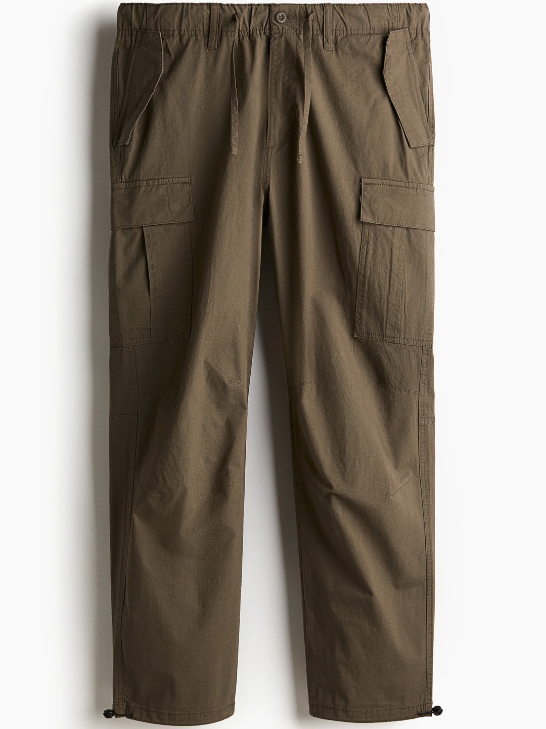 H&M Men Green Regular Fit Ripstop Cargo Trousers