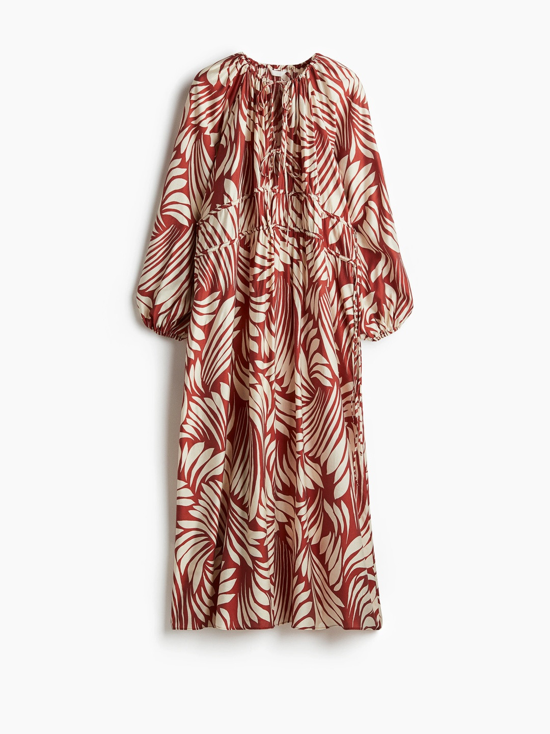 H&M Printed Oversized Drawstring-Detail Dress